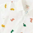 thumbnail image 4 of LNMQLPDBS Baby Boy Clothes Summer Dinosaur Graphic Printed Toddler Button Down Polo Shirt Short Sleeve Crewneck Lapel Shirts 12-18 Month Boy Clothes for First Day of School White 12-18 Months, 4 of 4