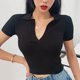 thumbnail image 1 of TaTaai Women's Knit Camisole, Stretchy Soft, Slim Fit, V-Neck Short Sleeve, Cropped Layering Top, Summer Multi-Color Gift, 1 of 5