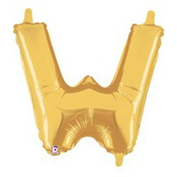 14" Foil Gold Letter Balloon - W