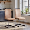 thumbnail image 3 of Tcbosik Modern Upholstered Dining Chairs Set of 2, Accent Side Chair, Comfy Chair with Metal Legs for Living Room, Kitchen, Brown, 3 of 9