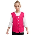 thumbnail image 1 of renvena Kids Button Volunteer Activity Vest Button Up Irregular Hem Waistcoat Sleeveless Waiter Hot Pink S/10, 1 of 5
