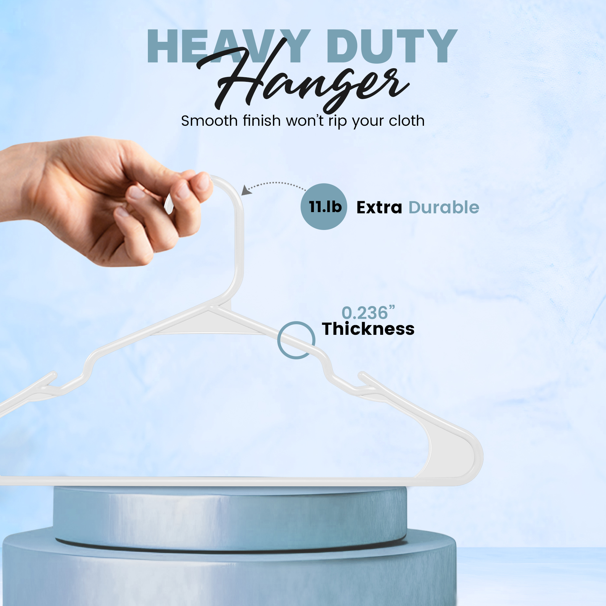 Utopia Home Plastic Hangers 100 Pack – Durable Clothes Hangers for Closet Organization (White)
