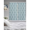 thumbnail image 3 of Blue Moroccan Living Room Curtains 2 Panel, Retro Country Geometric Quatrefoil Plaid Cafe Window Treatment, Extra Long Farmhouse Bedroom Bathroom Kitchen Curtains Drapes 104"x72", 3 of 6