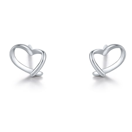 ZHOU LIU FU PT950 Stud Earrings Double Heart Jewelry for Women PT095664