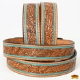 thumbnail image 2 of HILASON Western Genuine Leather Belt for Men Women Cowboy Cowgirl Handmade Unisex Full Grain Heavy Duty Floral Tooled Belt, 2 of 4