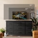 thumbnail image 2 of 10-cajón moderno grande cómoda: ideal para as a 55-pulgada long TV gabinete con electrical outlets, metal framed entertainment center y fabric almacenamiento para dormitorio, entrada, hallway, 2 of 8