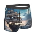 thumbnail image 2 of KLL Moonlit Sea Sailboat Men's Cotton Boxer Briefs Underwear-Medium, 2 of 8