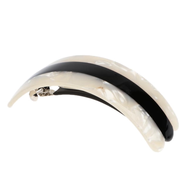 Pasador de cabello Baoblaze con Horquilla grande de acetato Negro y blanco