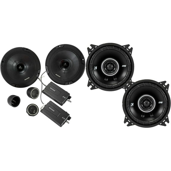 Kicker 46CSS674 CS-Series CSS67 6.75-Inch (165mm) Component System with .75-inch tweeters w/ 43DSC404 4" Coaxial Bundle