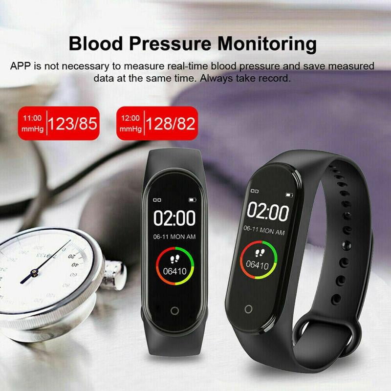 M4 Smart band Fitness Tracker Watch Sport Bracelet Heart Rate Blood  Pressure Smartband Monitor Health Wristband Band Bracelet - Walmart.com -  Walmart.com