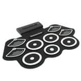 thumbnail image 3 of Midi Drum Kit, 2 Horn Sound 100-240V Multi Function Roll Up Drum With Pedals Sticks For Family Gathering For Kid US Plug, 3 of 8