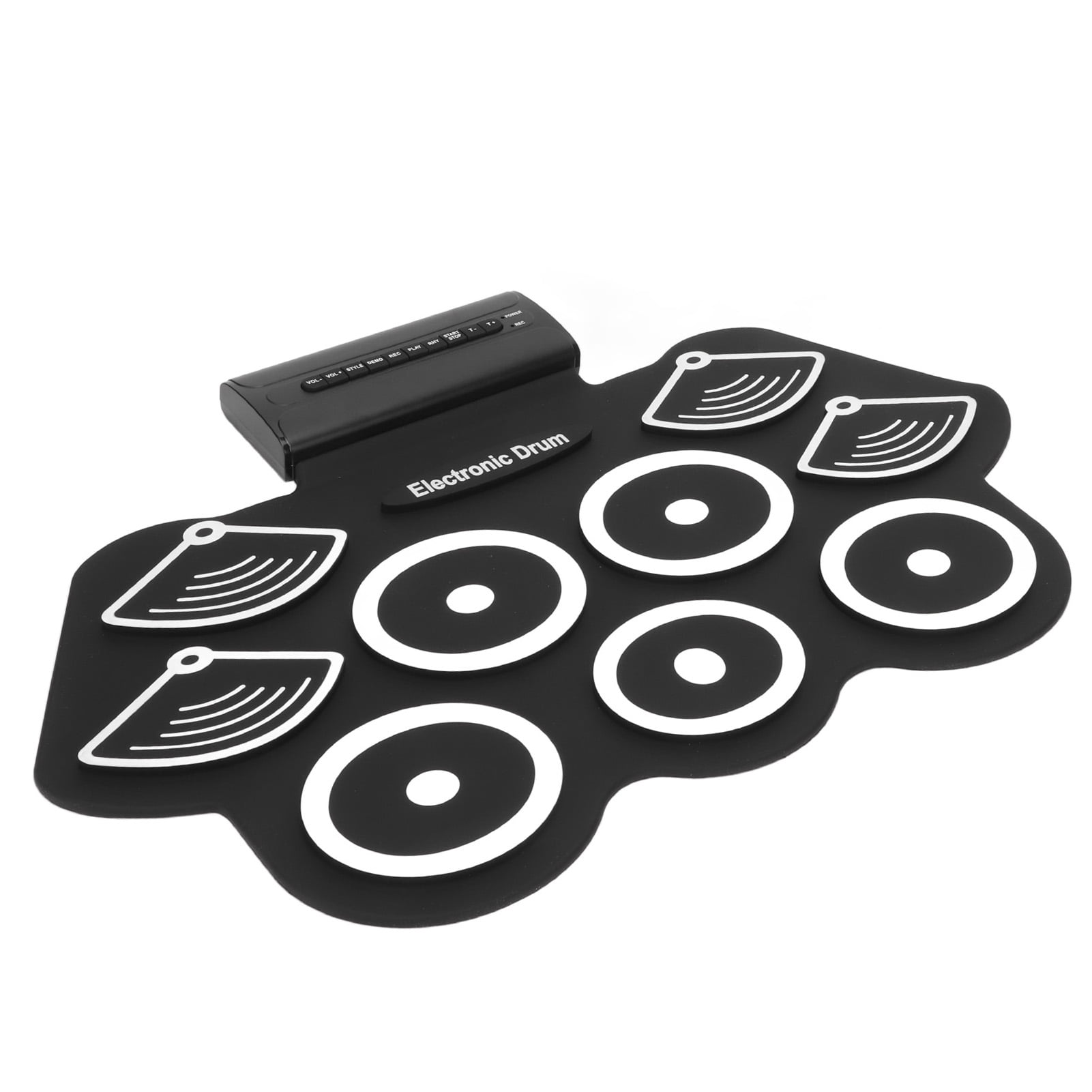 NFTIGB Portable 9-Pad Electronic Drum Set Roll Up Practice Midi Kit Built-in Dual Speakers, Foot Pedals, Drumsticks, Audio Cable, US Plug 100-240V, Perfect Music Gift for Kids, Teens and Beginners