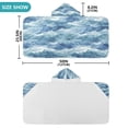 thumbnail image 4 of Yayeee Kids Hooded Towel with Hand Pockets Beach Soft Absorbent Bath Wrap 50 x 23.5 inch, Blue Watercolor Ocean Waves, 4 of 5