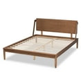 thumbnail image 4 of Baxton Studio Sadler Queen Size Mid-Century Modern Wood Platform Bed, Ash Walnut, 4 of 10