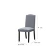 thumbnail image 5 of Benzara Fabric Upholstered Wooden Dining Chair with Scalloped Back, Set of 2, Gray, 5 of 5