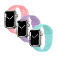 thumbnail image 1 of Kit de 3 correas para apple Watch compatible con 41mm/40mm/38mm de silicón. Longitud S/M Mamá Pulpo  Paquete silicón, 1 of 6