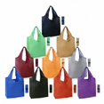 thumbnail image 1 of Bolsas reutilizables para la compra, plegables, lavables a máquina, coloridas, a granel, paquete de 10, 22,7 kg, extragrandes, plegables y reutilizables, con cierre de cremallera, de poliéster ligero., 1 of 5