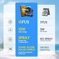 thumbnail image 3 of Ventilador solar nebulizador Ausic de 10 W, 250 ml con panel solar de 8 pulgadas, 3 of 8