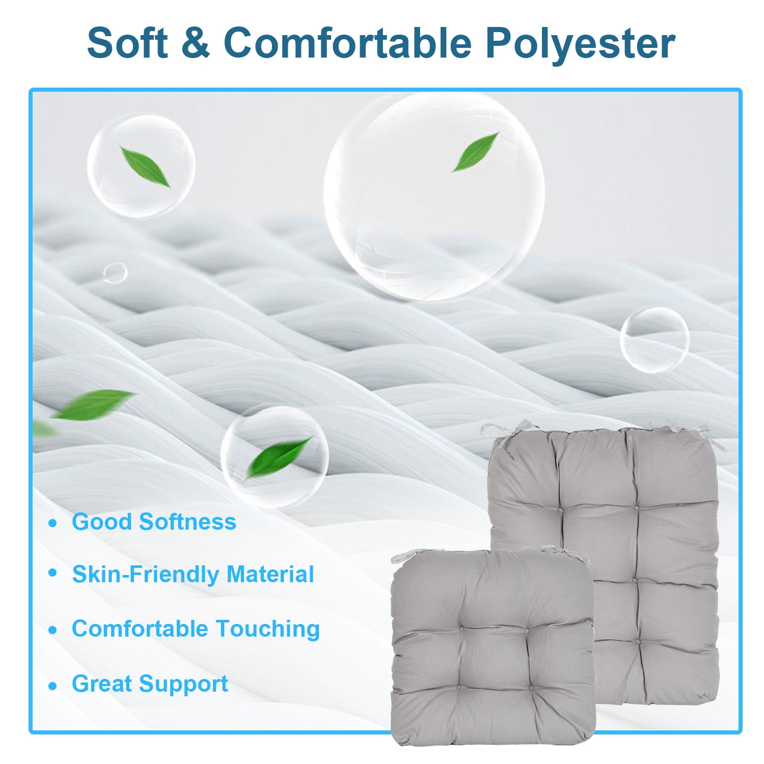 Outdoor Rocking Chair Cushion Upper and Lower Rocking Chair Seat Cushion Set with Non-Slip Ties for Indoor Outdoor Coffee Mimosa Leaves
