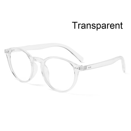 Unisex Retro PC Frame Round Flat Mirror Eyewear Optical Spectacles Blue Light Blocking Glasses Gaming Filter Glasses TRANSPARENT