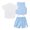 Sky Blue, variant on DPOIS 3Pieces Kids Boys Gentleman Outfit Set Lapel Bow Tie Solid Shirt Vest Set