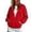 Red, variant on Zipper Hooded Sweatshirt Loose And Casual Long Sleeved Pullover Jacket