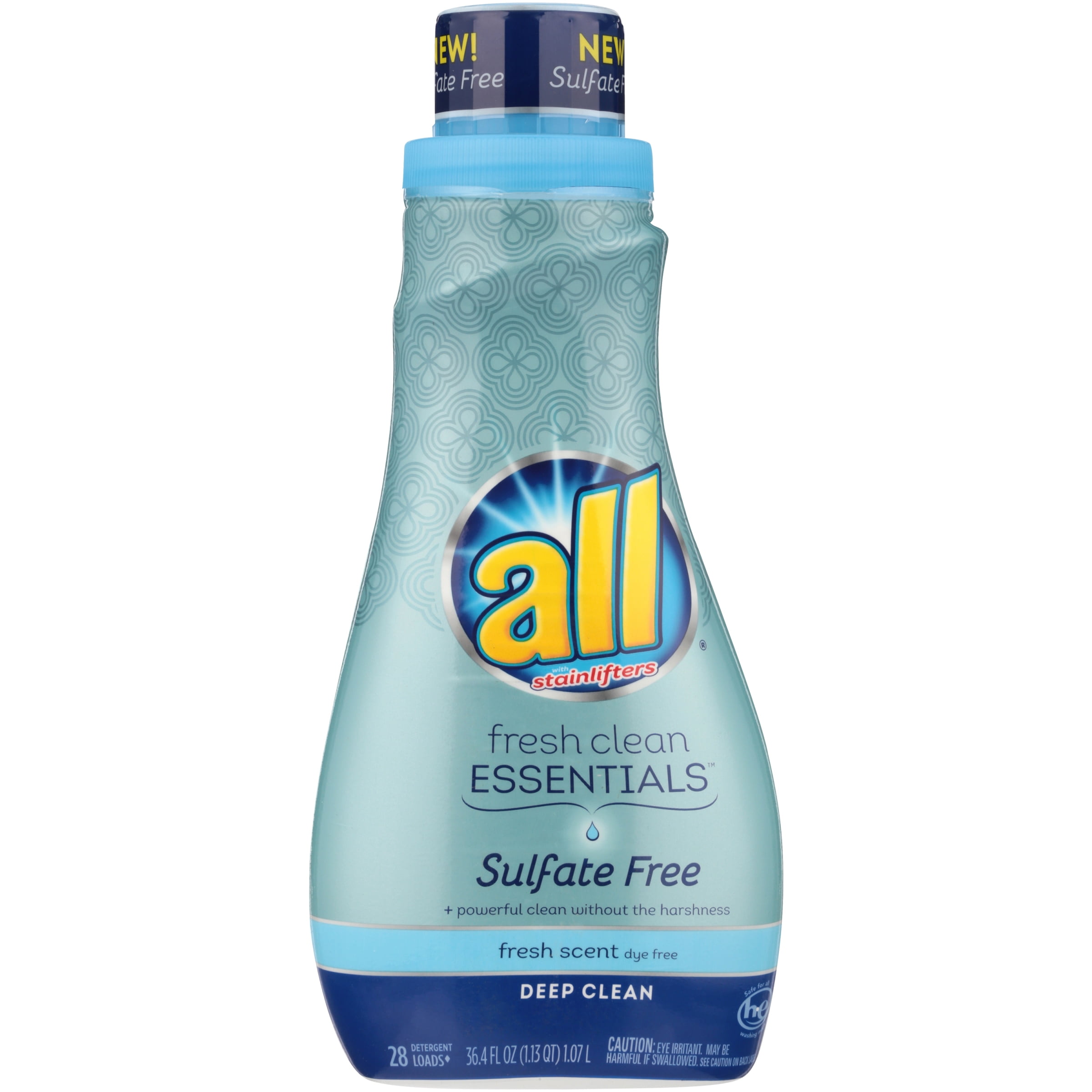 all Fresh Clean Essentials Sulfate Free Liquid Laundry Detergent, 36.4