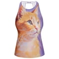 thumbnail image 3 of Women's Printed Tankini Top - High Elasticity Slim-Fit Swimsuit with Removable Straps & Cups, Perfect for Beach & Pool Parties，An Little Orange Cat, 3 of 7