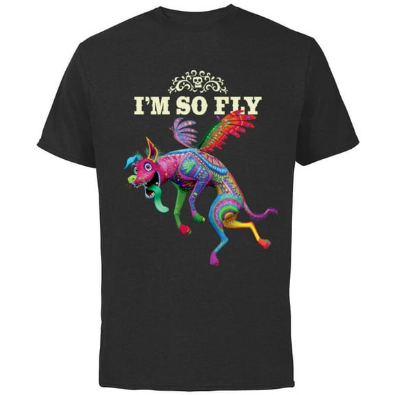 Disney PIXAR Coco Dante I'm So Fly T-Shirt - Short Sleeve Cotton T-Shirt for Adults - Customized-Black