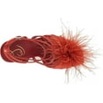 thumbnail image 5 of Sam Edelman Layton Red Mahogany Ankle Strap Spool Heeled Feather Detailed Sandals (Red Mahogany, 9.5), 5 of 6