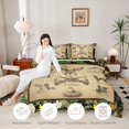 thumbnail image 3 of Castle Fairy Vintage Hunting Cabin Deer Full Size Comforter Sets 3-Piece for Teens,Rustic Hunting Dog Duck Bedding Comforter Set,Khaki Camo Green,Black Reversible,1 Comforter and 2 Pillowcases, 3 of 6