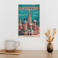 thumbnail image 3 of Vintage Moscow Cityscape Retro Russian Tourism with Historic Landmarks & Winter Scenes Canvas Poster, 3 of 8