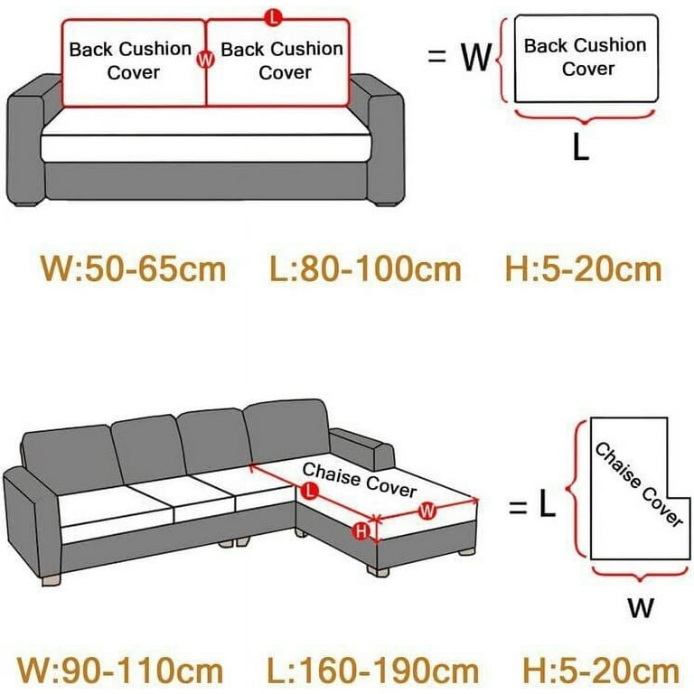  Rosnek Couch Cushion Covers Stretch for Individual Sofa Cushion,Soft  Velvet U Shaped Sectional Couch Covers Sofa Slipcover for Seat Cushion  Replacement,Large : Home & Kitchen