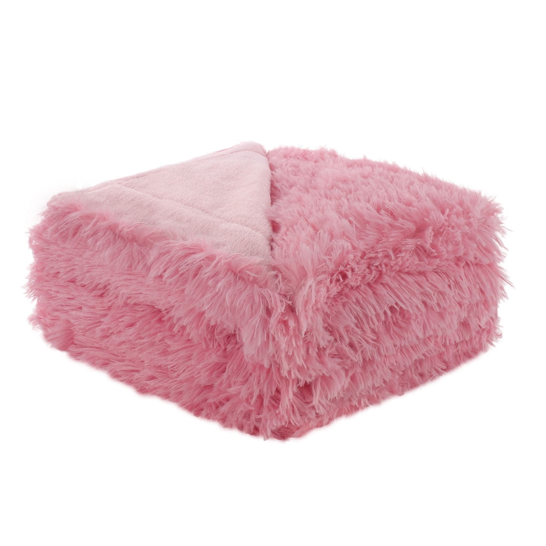 Luxury Soft Shaggy Faux Fur Blanket Ultra Fiber Blanket Throw Pink 51