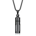 thumbnail image 2 of Recipiente de vidrio de acero inoxidable Tubo Urna Recuerdo Cremación Cenizas Collar con colgante conmemorativo para hombres Mujeres 1 * Colgante, Negro Feliz Sencillez, 2 of 5