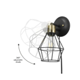 thumbnail image 3 of Bryson 1-Light Matte Black and Brass Wall Sconce, 3 of 5