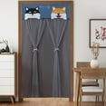 thumbnail image 1 of Cortina de puerta de encaje de doble capa con forro No requiere perforación Oculta y bloquea la luz solar Ideal para la decoración del hogar Elegante cortina de puerta de encaje Akmoler, 1 of 9