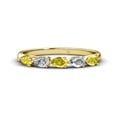 thumbnail image 2 of TriJewels 1.25 ctw Pear Cut Yellow Sapphire and Lab Grown Diamond 5 Stone Wedding Band in 10K Yellow Gold, 2 of 6