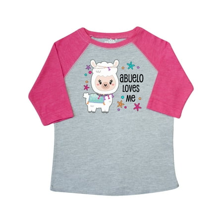 

Inktastic Abuelo Loves Me- cute and happy llama Gift Toddler Boy or Toddler Girl T-Shirt