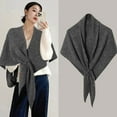 thumbnail image 3 of Womens Fashionable Triangle Shawl Scarf,Knitted Shawl Triangle Scarf,Solid Color Large Shawls, 3 of 7