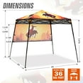 thumbnail image 3 of EAGLE PEAK Day Tripper Slant Leg Lightweight Compact Portable Canopy w/Backpack Easy One Person Set-up Folding Shelter, 6' x 6' Top and 8' x 8' Base, Cowboy, 3 of 8
