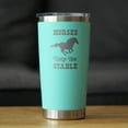 thumbnail image 2 of Horses Keep Me Stable - Insulated Coffee Tumbler with Sliding Lid - Horse Gifts & Decor - Teal 20oz, 2 of 3