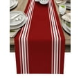 thumbnail image 2 of Wine Red Stripes Table Runner luxury Kitchen Dinner Table Cover Wedding Party r Cotton Linen Tablecloth, 2 of 7