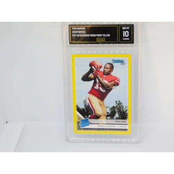 2019 Donruss Press Proof Yellow Rated Rookie RC #317 Deebo Samuel San Francisco 49ers GMA 10
