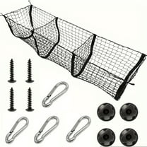 51×12 inch Cargo Net for SUV, Cars,3 Pocket Truck Bed Cargo Net, Heavy Duty Elastic Pickup Truck Storage