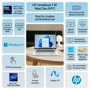 HP Omni Book 7 15.6 1080p Touchscreen Slim PC Laptop, Intel Core Ultra 7 155U, 16GB, 512GB Ssd, Silver, 16-au0070wm (New)