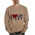thumbnail image 2 of Elvqul Long Sleeve Sweatshirts for Men Crewneck Tall Graphic No Hood Mens Sweatshirts Khaki, 2 of 4