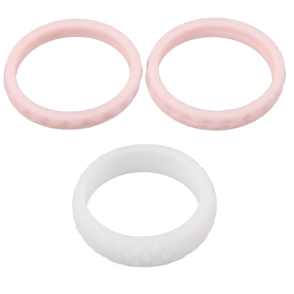 Soimiss 3Pcs Womens Silicone Rings Ergonomic Design Elastic Breathable Sports Wedding Bands