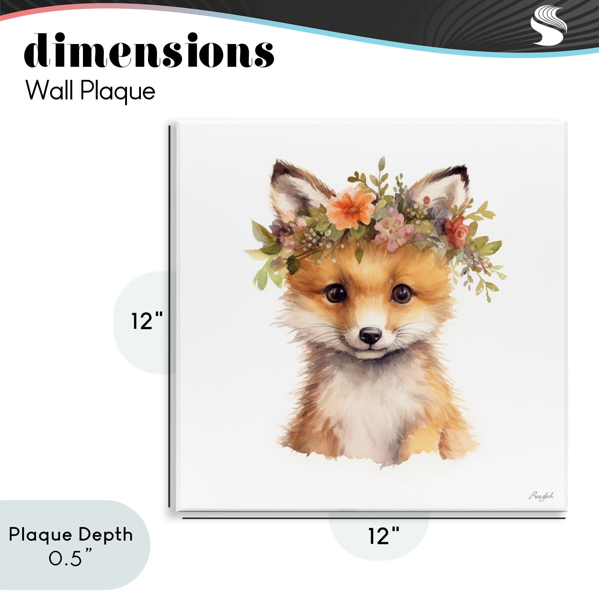 Stupell Industries Woodland Fox Flower Crown Wall Plaque Art, design by Roozbeh