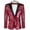 Dark Red, variant on Shiny Sequins Suit Jacket Blazer One Button Tuxedo For Party